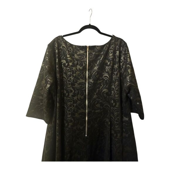 JAX Black Matte Floral Beaded Accent Dress - Size 24W - Picture 8 of 11